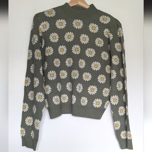 Ardene Knit Daisy Mock Neck Sweater